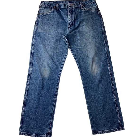 Wrangler Men's Jeans 36x30 Vintage Blue Denim‎ Regular Fit Vintage Style Casual